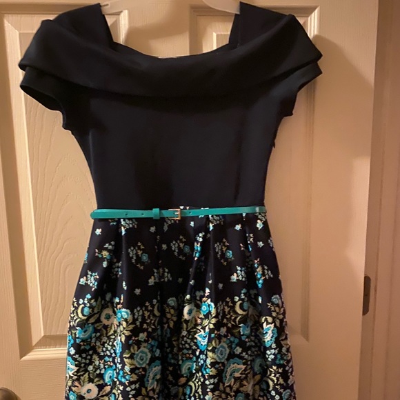 Girl navy blue dress size 12 by Knit Works - Picture 1 of 5